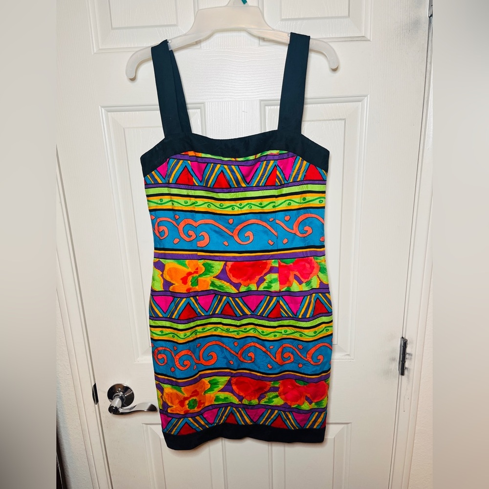 Vintage 1980s vibrant tank dress